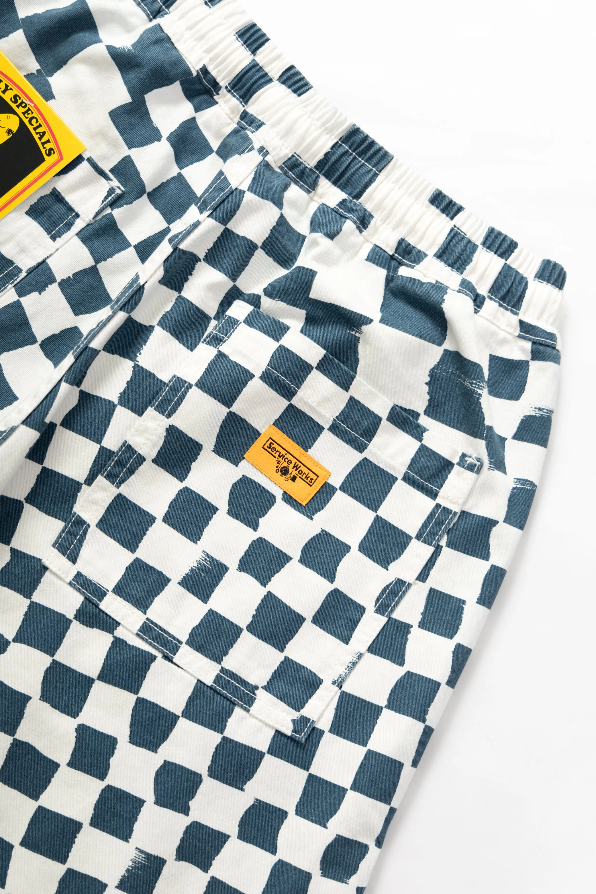 Printed Chef Shorts - Teal Checker sold by Service Works product image thumbnail 5