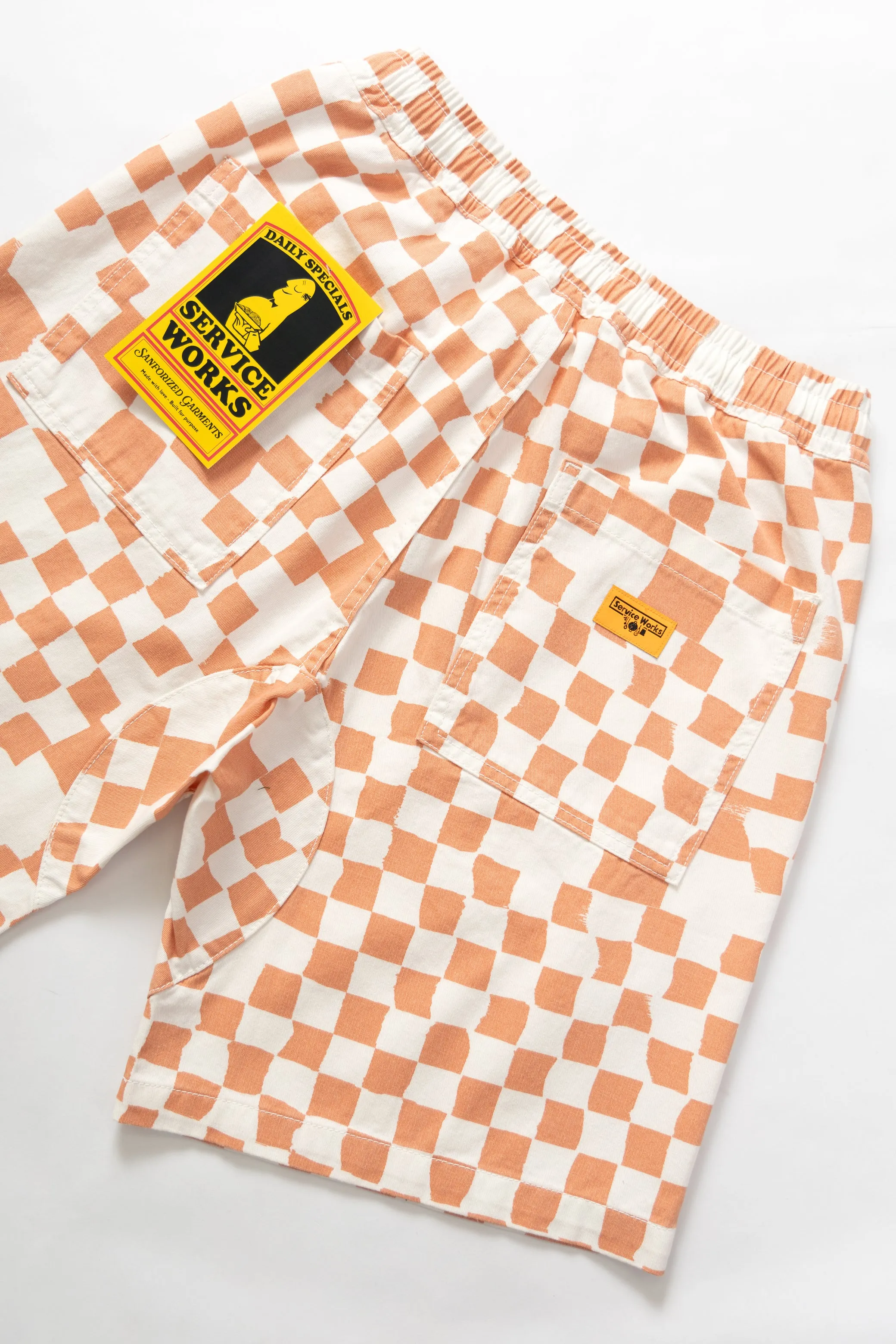Printed Chef Shorts - Salmon Checker sold by Service Works product image thumbnail 4