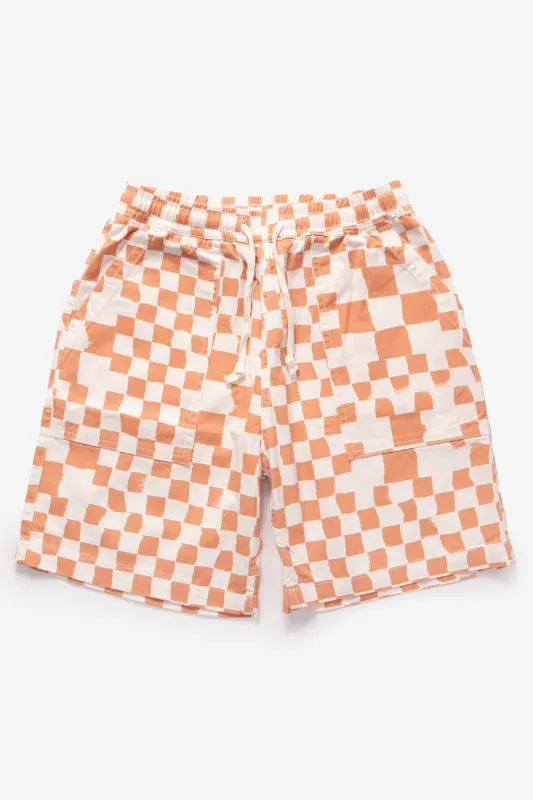 Printed Chef Shorts - Salmon Checker sold by Service Works
