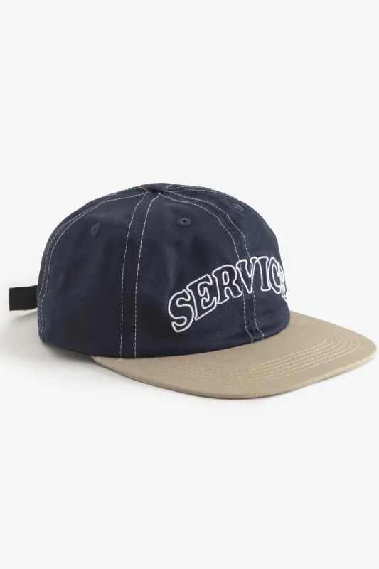 Arch Logo Contrast Stitch Cap - Navy/Khaki sold by Service Works