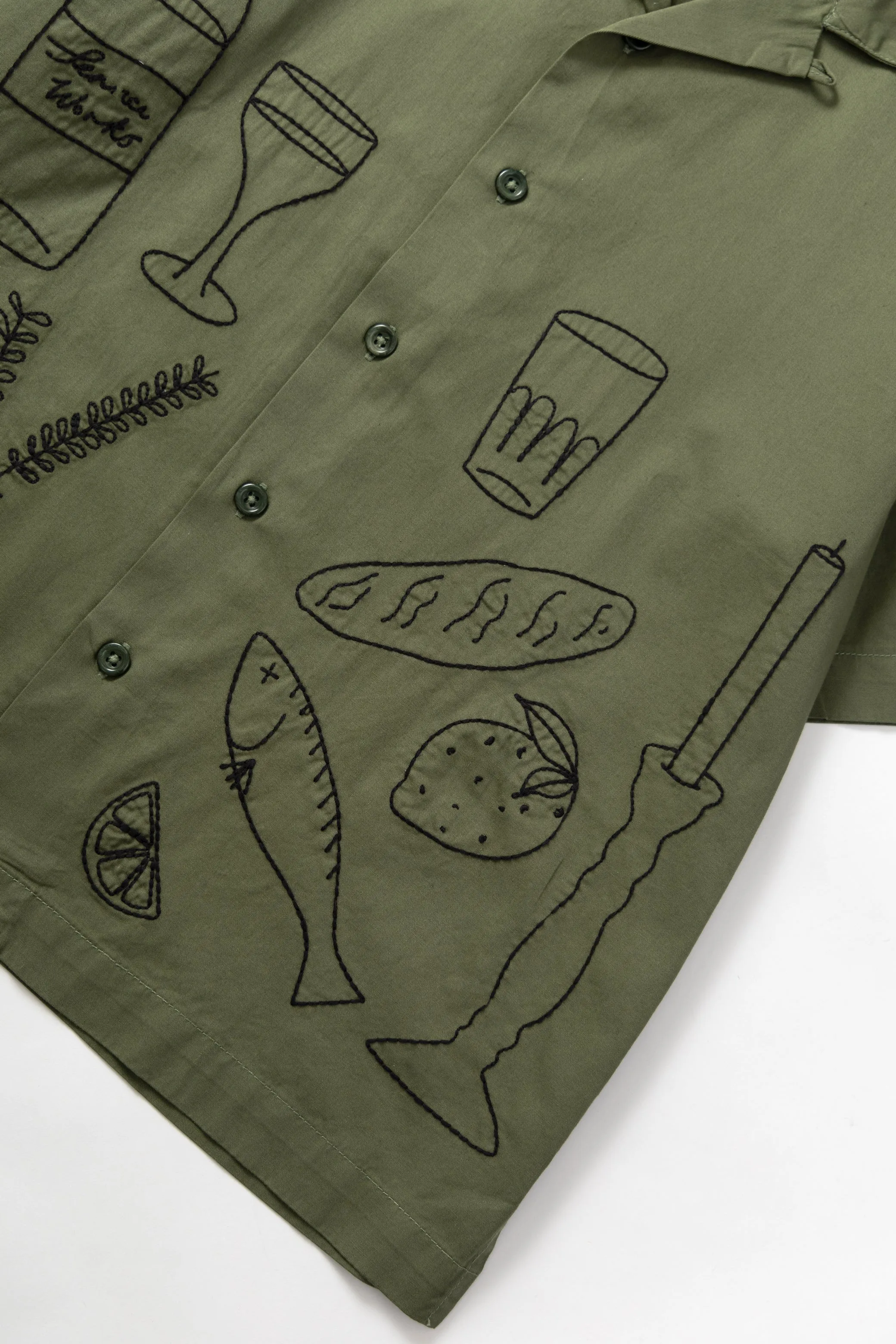 Light Twill Picnic Short Sleeve Shirt - Olive sold by Service Works product image thumbnail 4