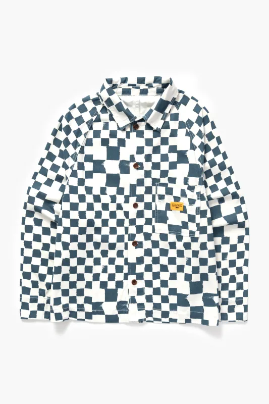 Drill Printed Front Of House Jacket - Teal Checker sold by Service Works
