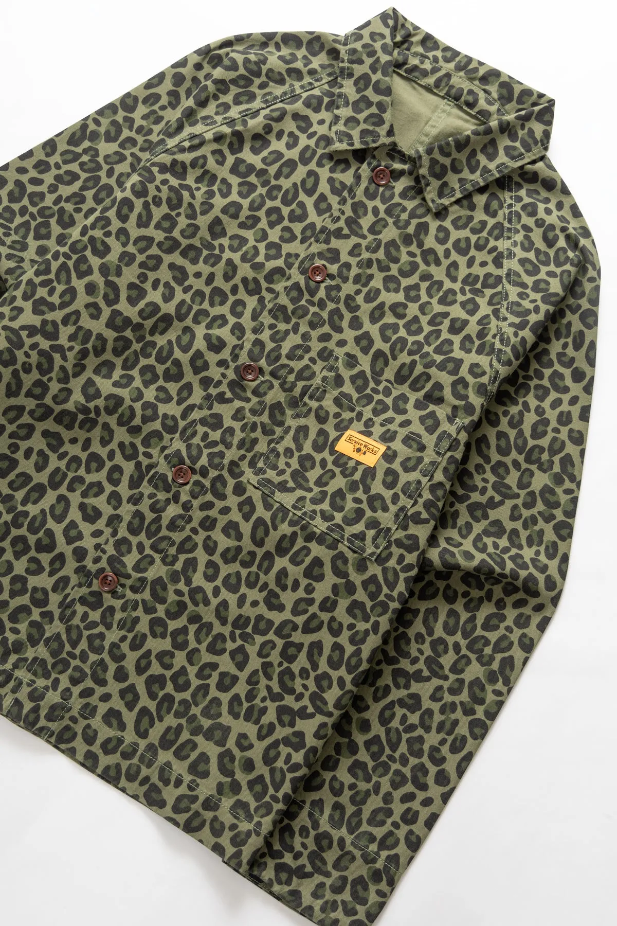 Patterned Front Of House Jacket - Green Leopard sold by Service Works product image thumbnail 2