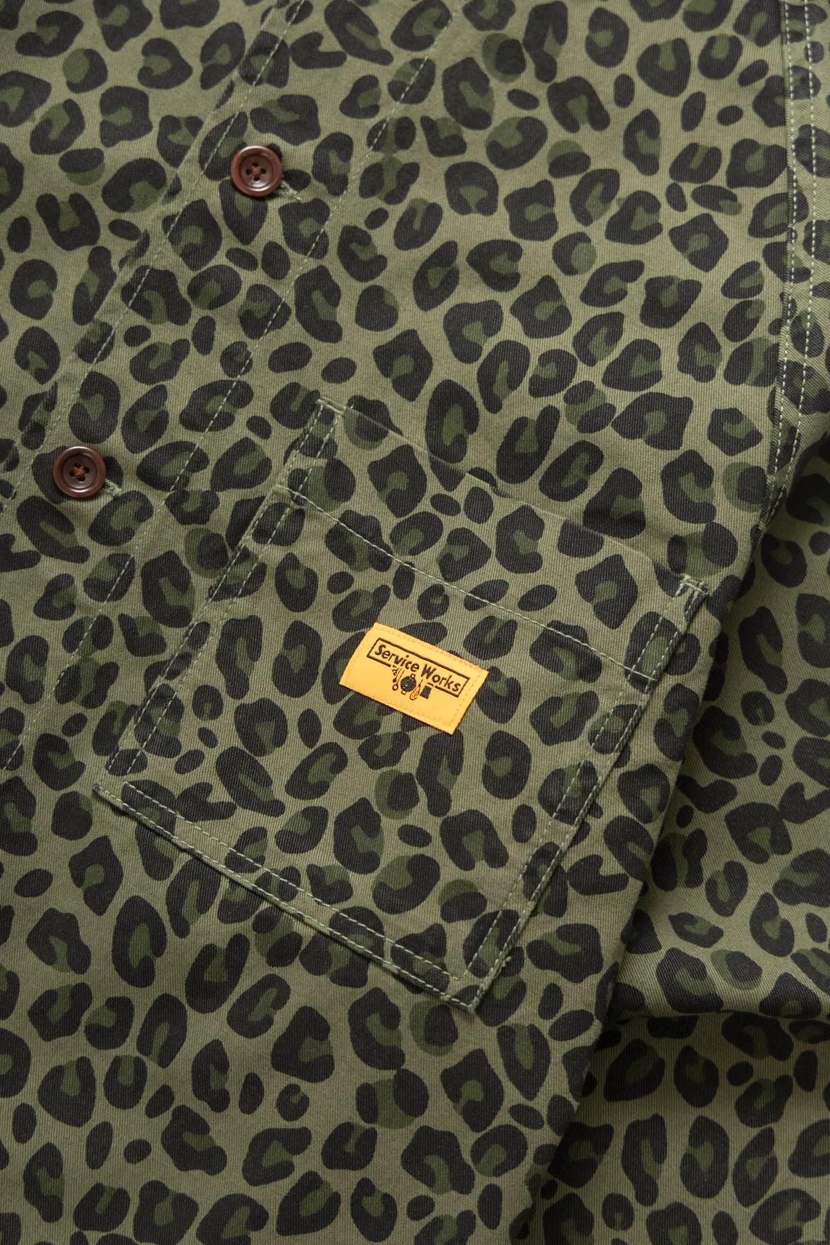 Patterned Front Of House Jacket - Green Leopard sold by Service Works product image thumbnail 3