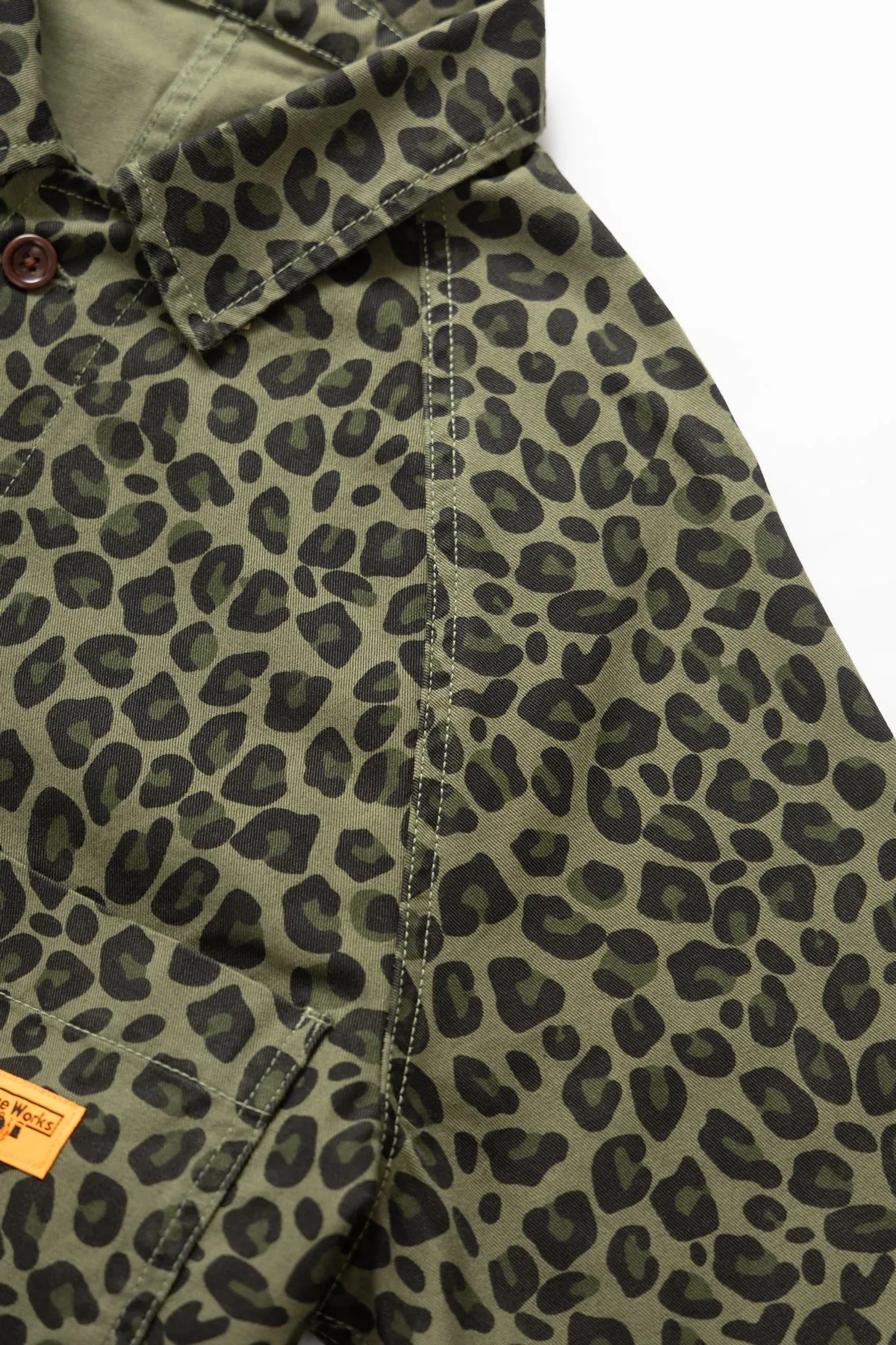 Patterned Front Of House Jacket - Green Leopard sold by Service Works product image thumbnail 5