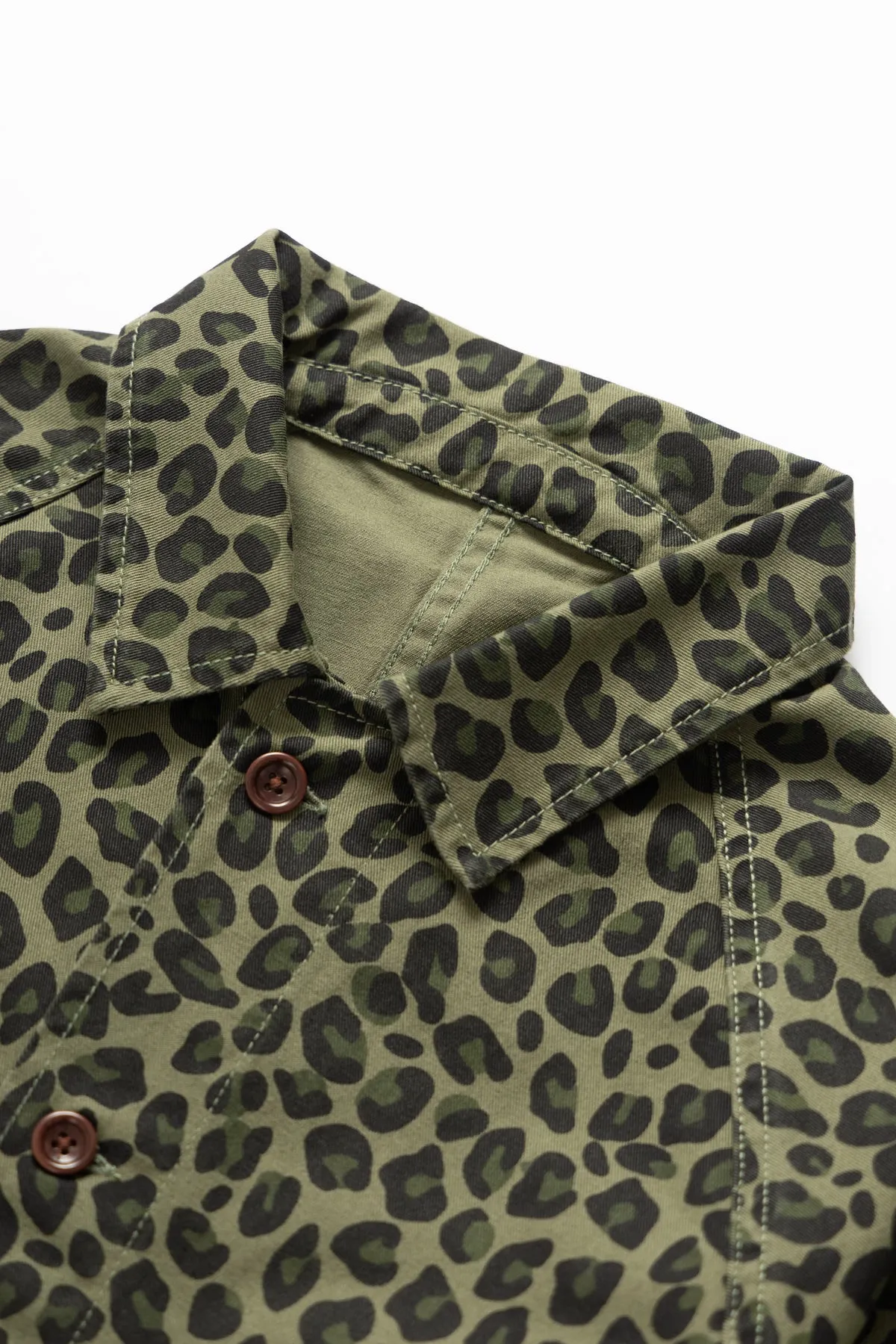 Patterned Front Of House Jacket - Green Leopard sold by Service Works product image thumbnail 4