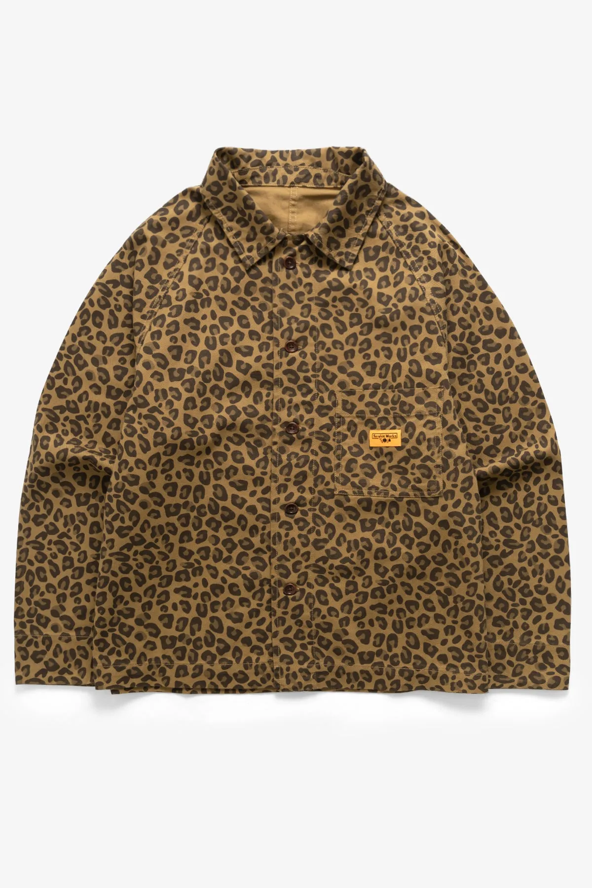 Patterned Front Of House Jacket - Brown Leopard sold by Service Works