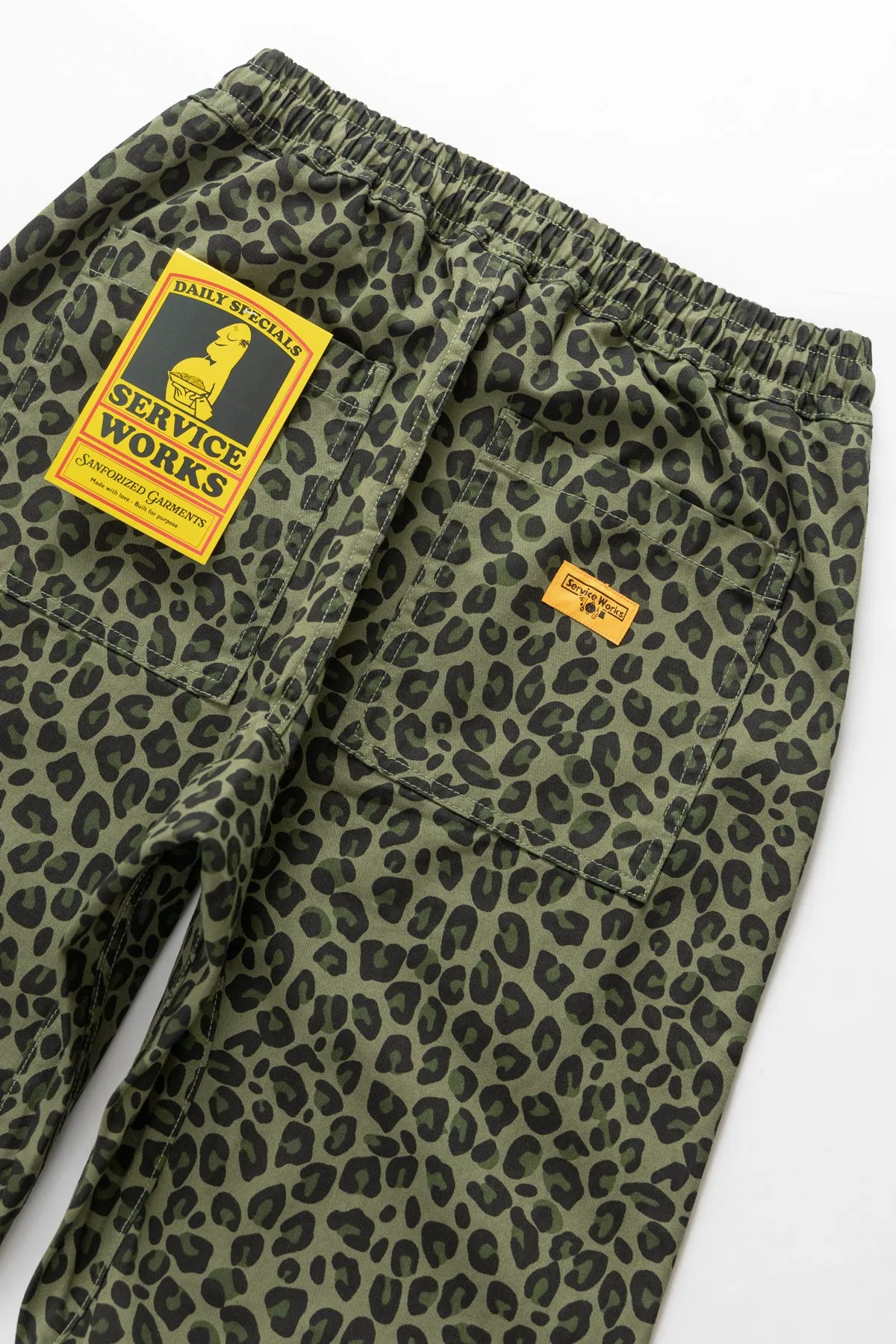 Patterned Chef Pants - Green Leopard sold by Service Works product image thumbnail 5