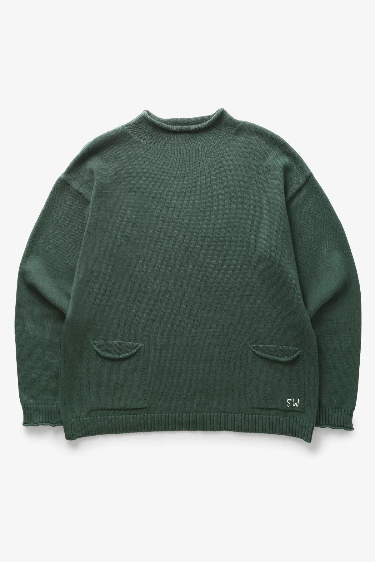 Mock Smock Sweater - Forest sold by Service Works