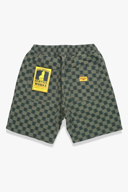 Classic Chef Shorts - Green Checker sold by Service Works