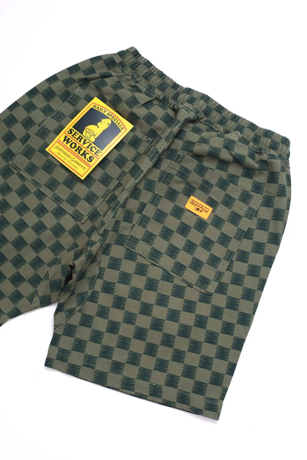 Classic Chef Shorts - Green Checker sold by Service Works product image thumbnail 3