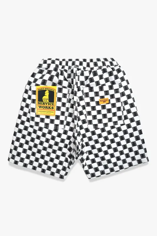 Classic Chef Shorts - Mono Checker sold by Service Works