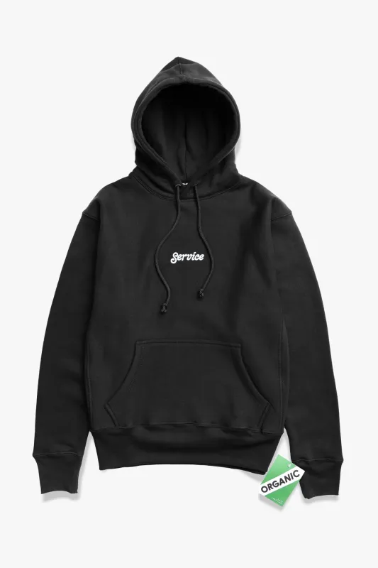 12oz Service Embroidered Hoodie - Black sold by Service Works