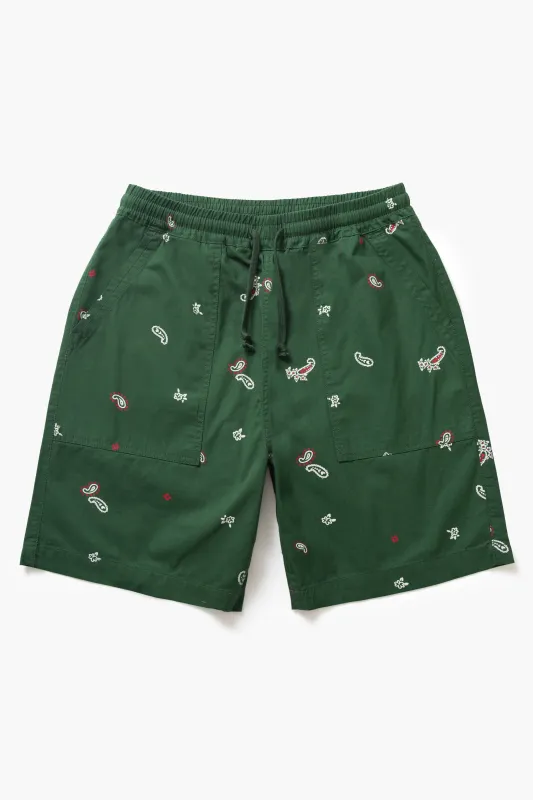 Paisley Chef Shorts - Forest made by Service Works