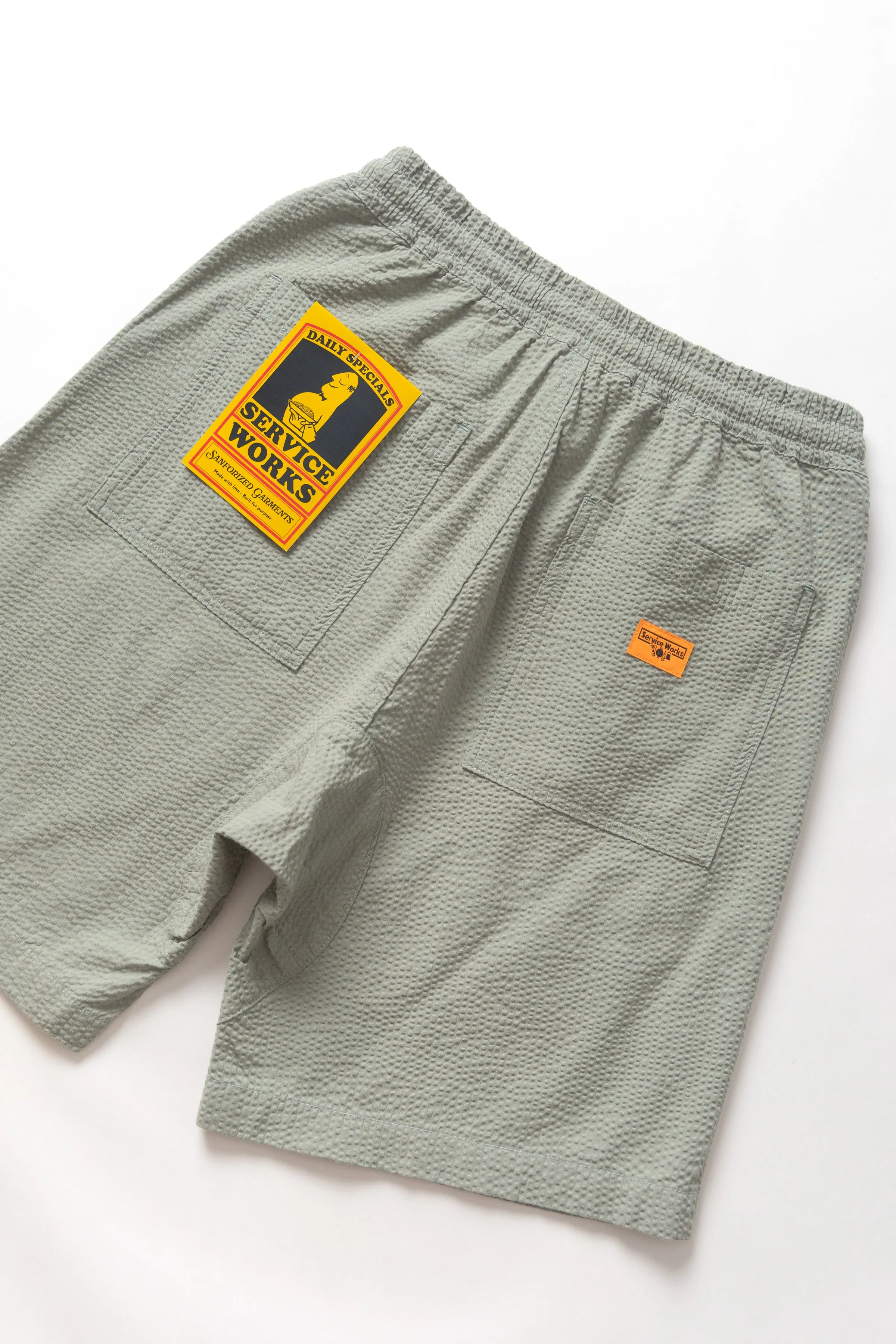 Seersucker Chef Shorts - Sage sold by Service Works product image thumbnail 4
