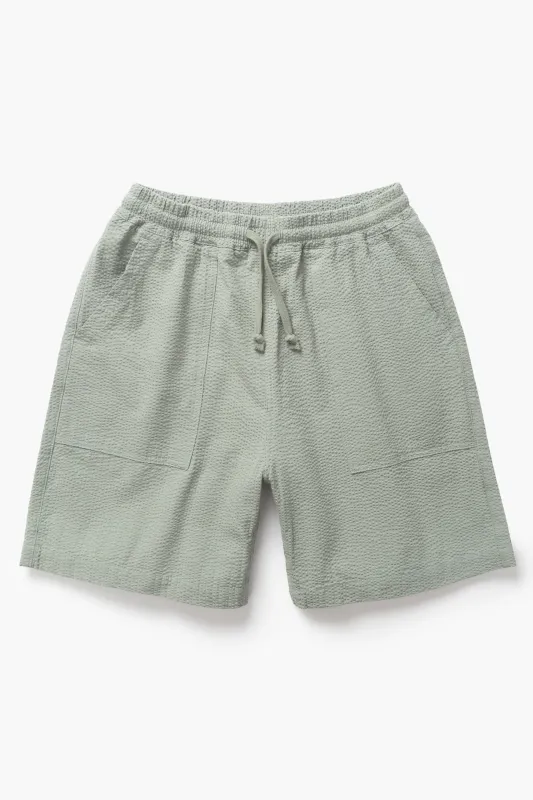 Seersucker Chef Shorts - Sage made by Service Works