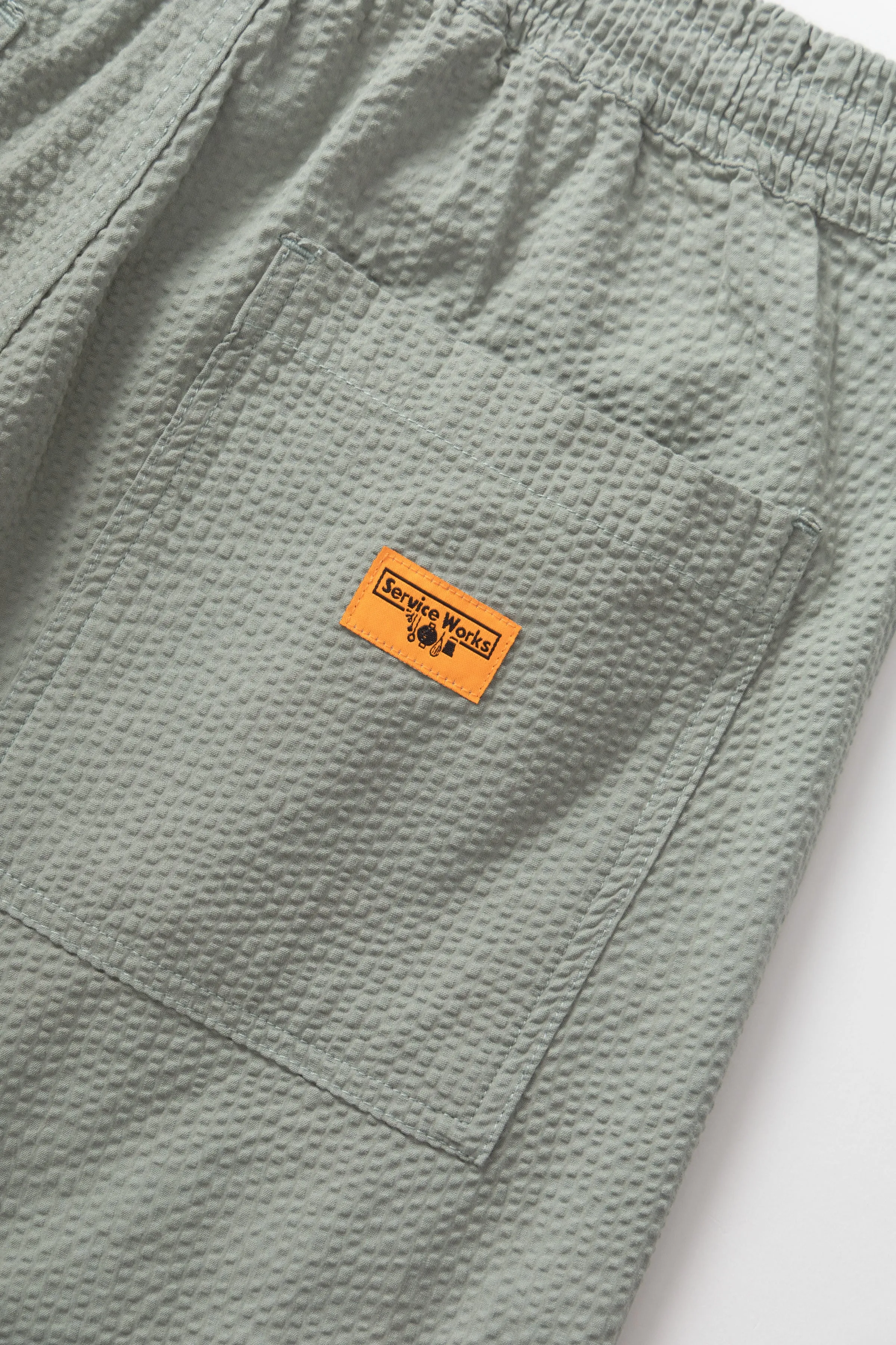 Seersucker Chef Shorts - Sage sold by Service Works product image thumbnail 5