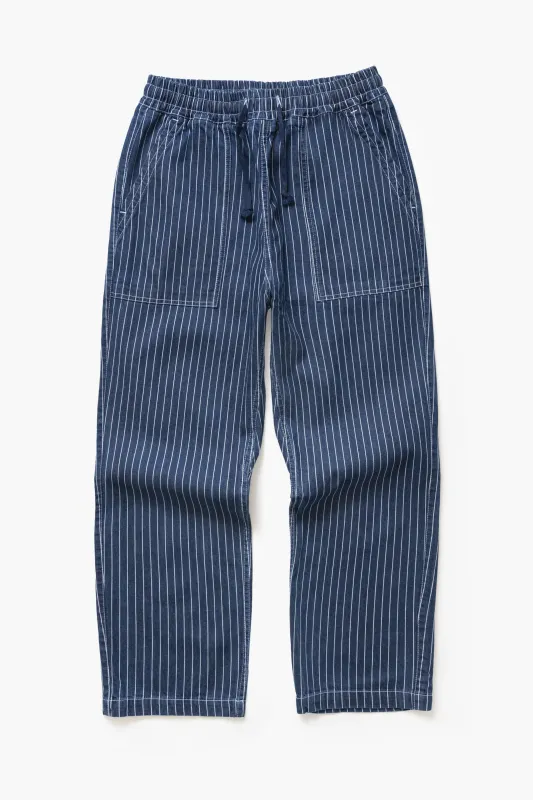 Pinstripe Denim Chef Pants - Indigo made by Service Works