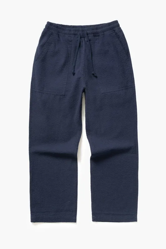 Seersucker Chef Pants - Dark Navy made by Service Works