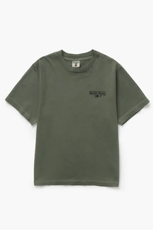 Pigment Dyed Trademark Tee - Olive made by Service Works