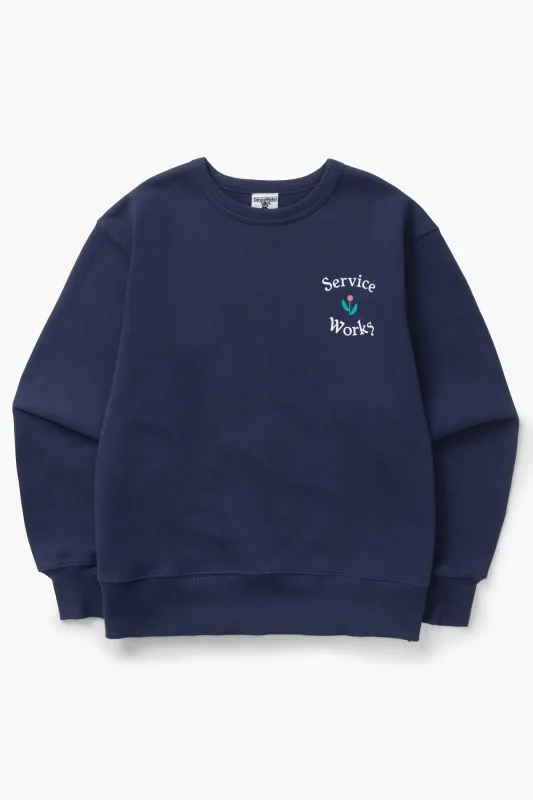 In Bloom Crewneck - Navy made by Service Works