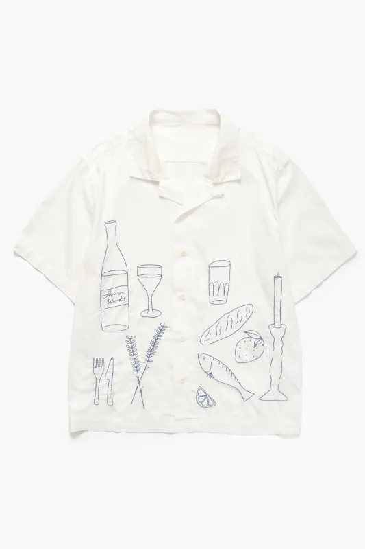 Light Twill Picnic Short Sleeve Shirt - Off White made by Service Works