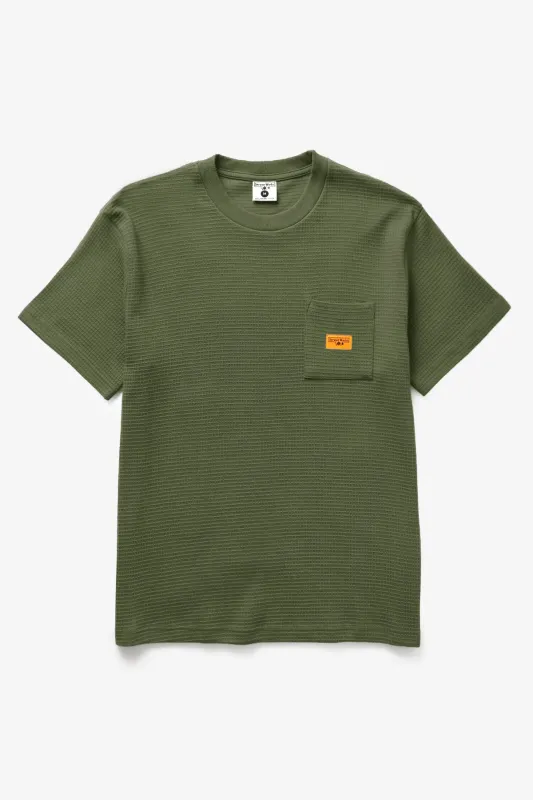 Waffle Pocket Tee - Olive made by Service Works