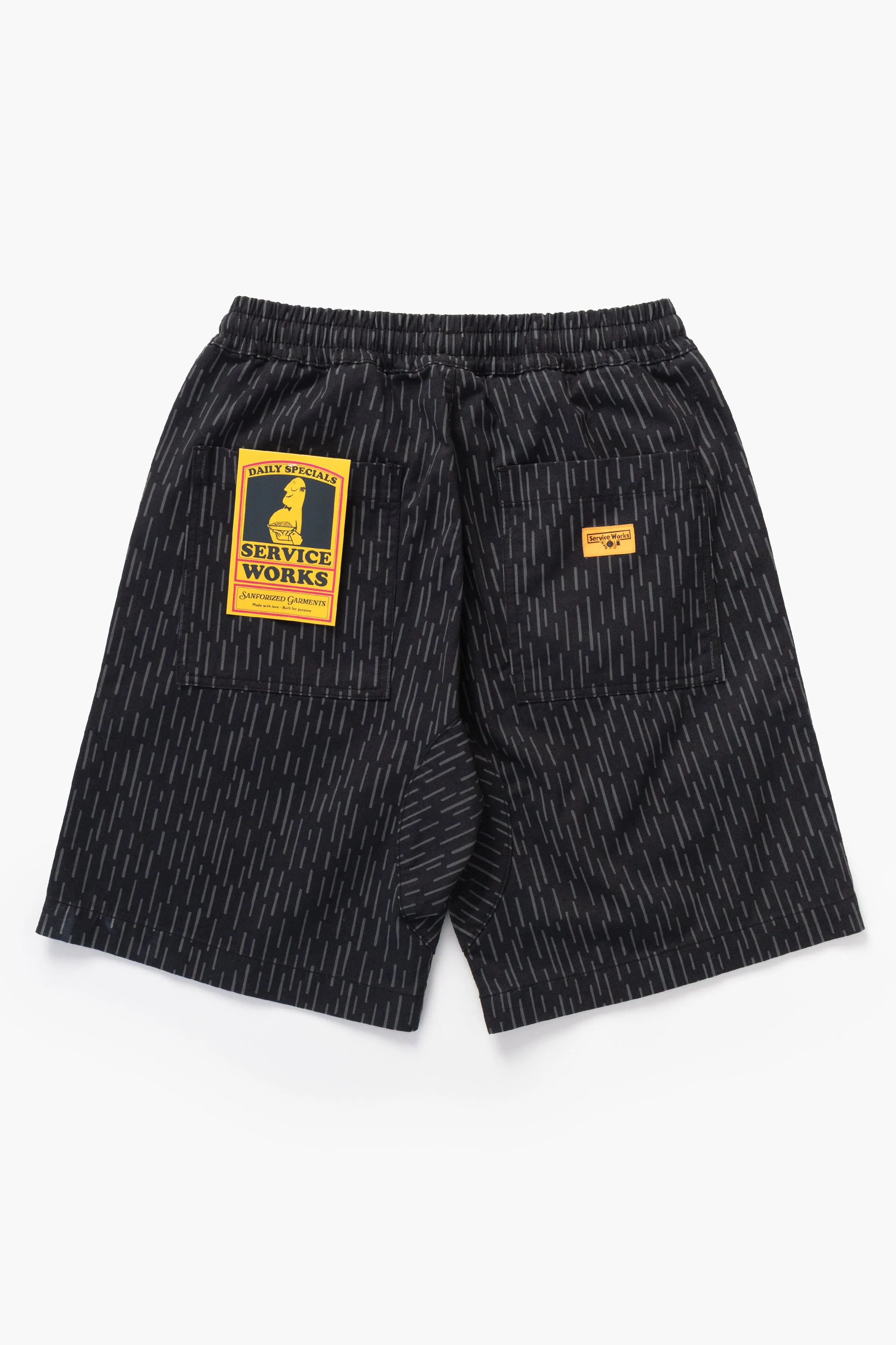Patterned Chef Shorts - Raindrop Mono sold by Service Works product image thumbnail 5