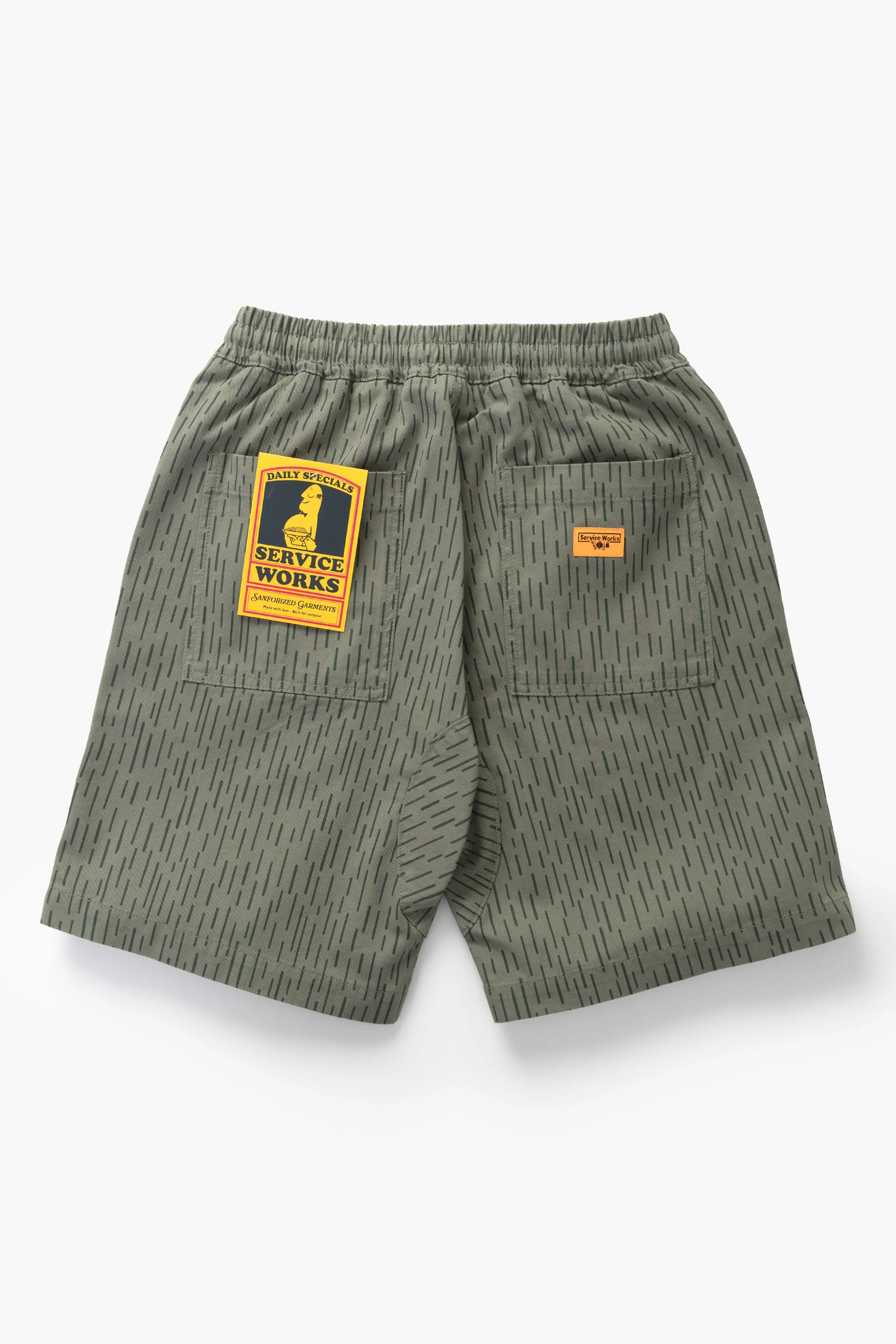 Patterned Chef Shorts - Raindrop Green sold by Service Works product image thumbnail 5