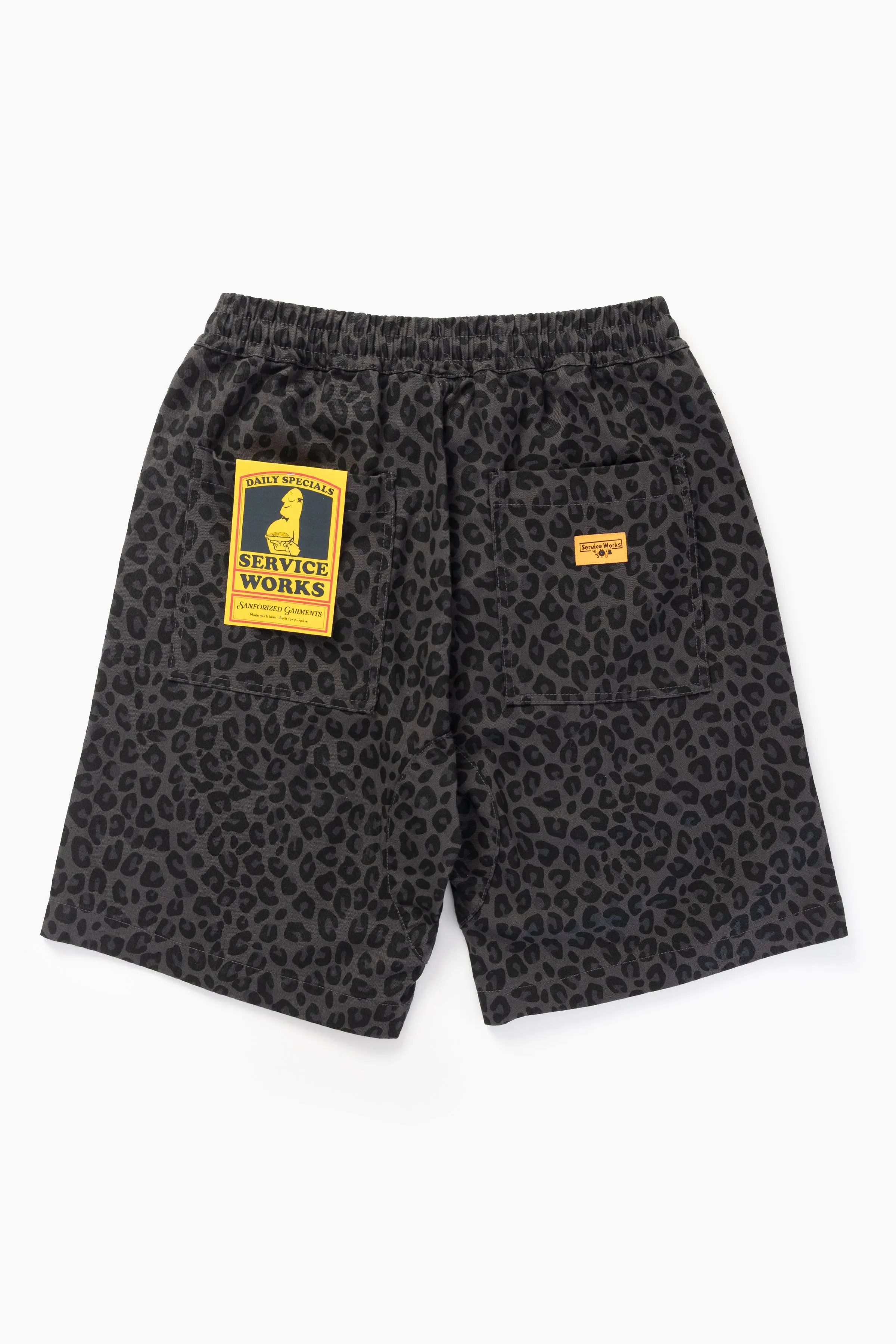 Patterned Chef Shorts - Black Leopard sold by Service Works product image thumbnail 5
