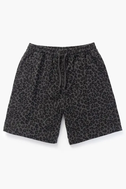 Patterned Chef Shorts - Black Leopard made by Service Works