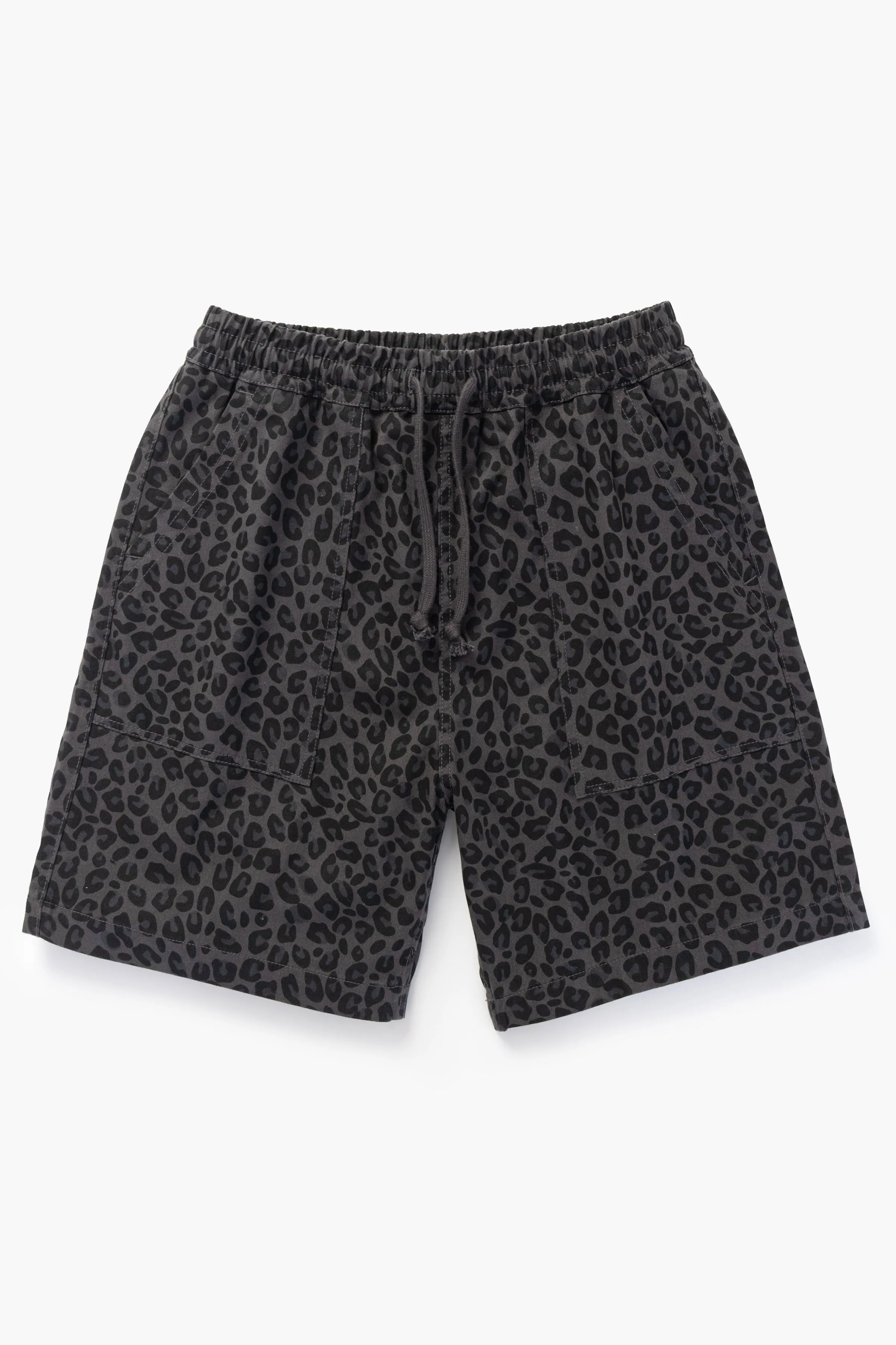 Patterned Chef Shorts - Black Leopard sold by Service Works