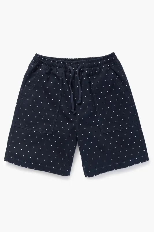 Polka Dot Chef Shorts - Navy made by Service Works
