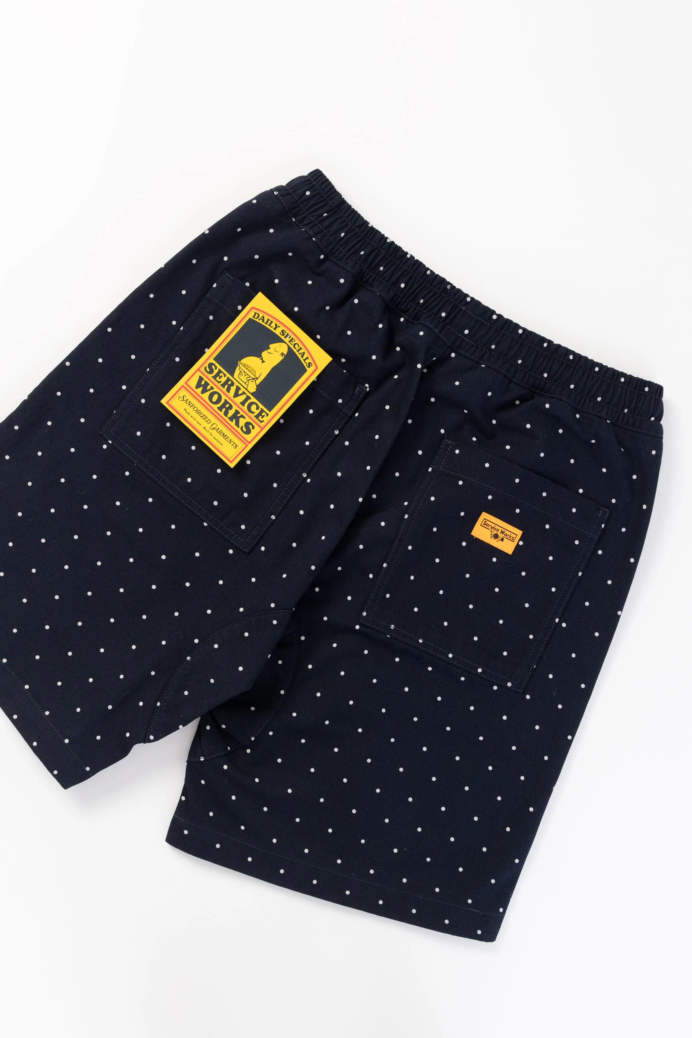 Polka Dot Chef Shorts - Navy sold by Service Works product image thumbnail 5