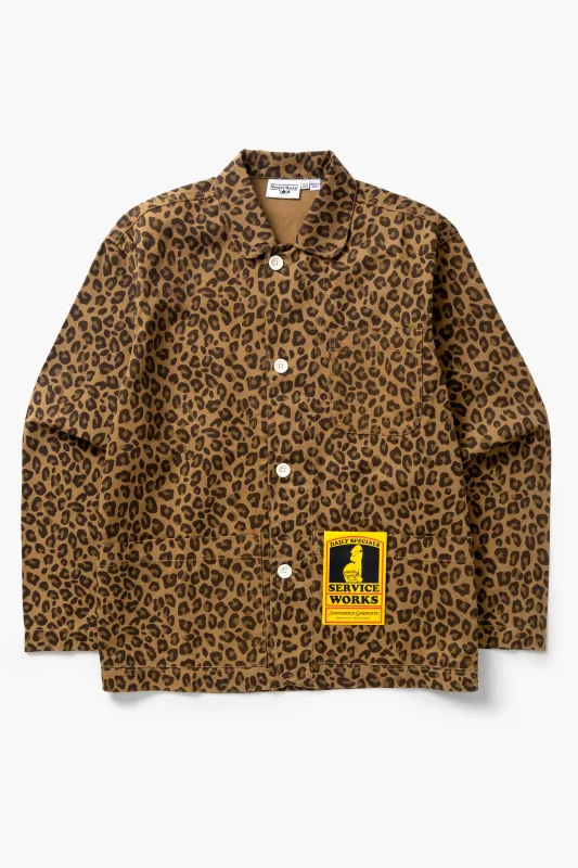 Patterned Easy Chef Shirt - Brown Leopard made by Service Works