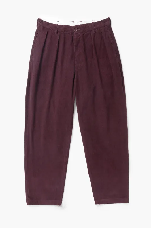 Fine Cord Part Timer Pant - Burgundy made by Service Works