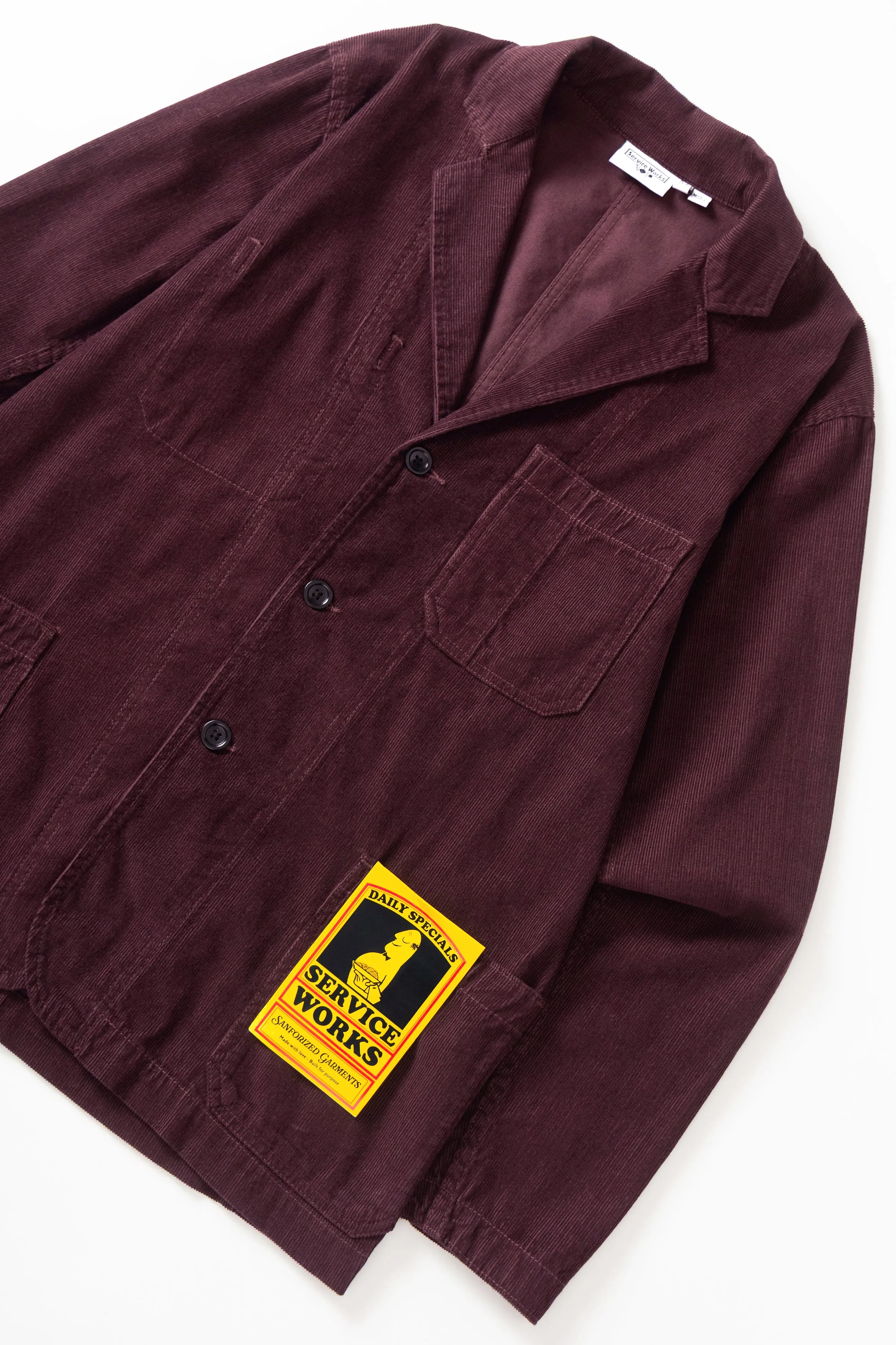Fine Cord Server Suit Jacket - Burgundy sold by Service Works product image thumbnail 5