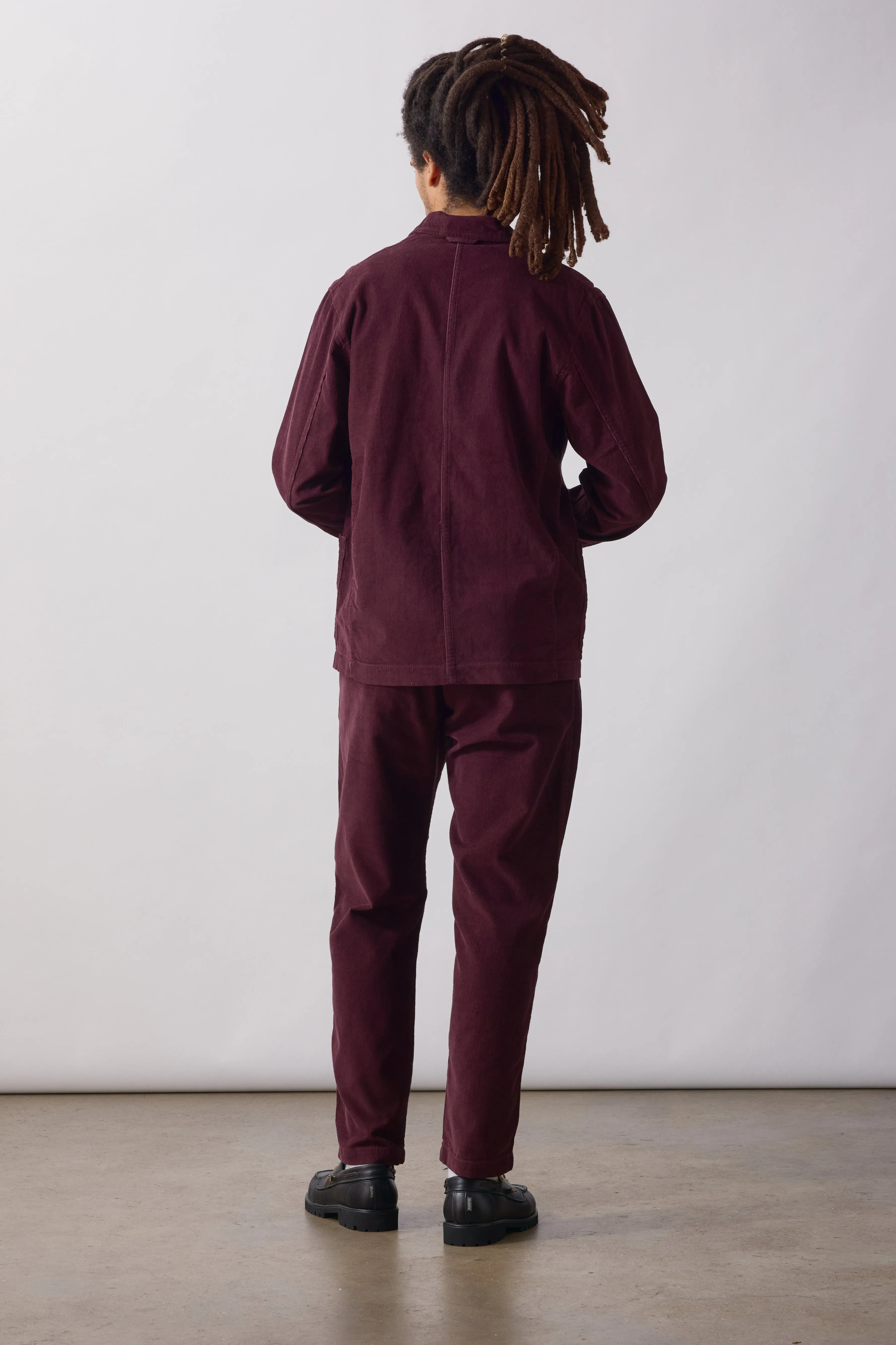 Fine Cord Server Suit Jacket - Burgundy sold by Service Works product image thumbnail 4