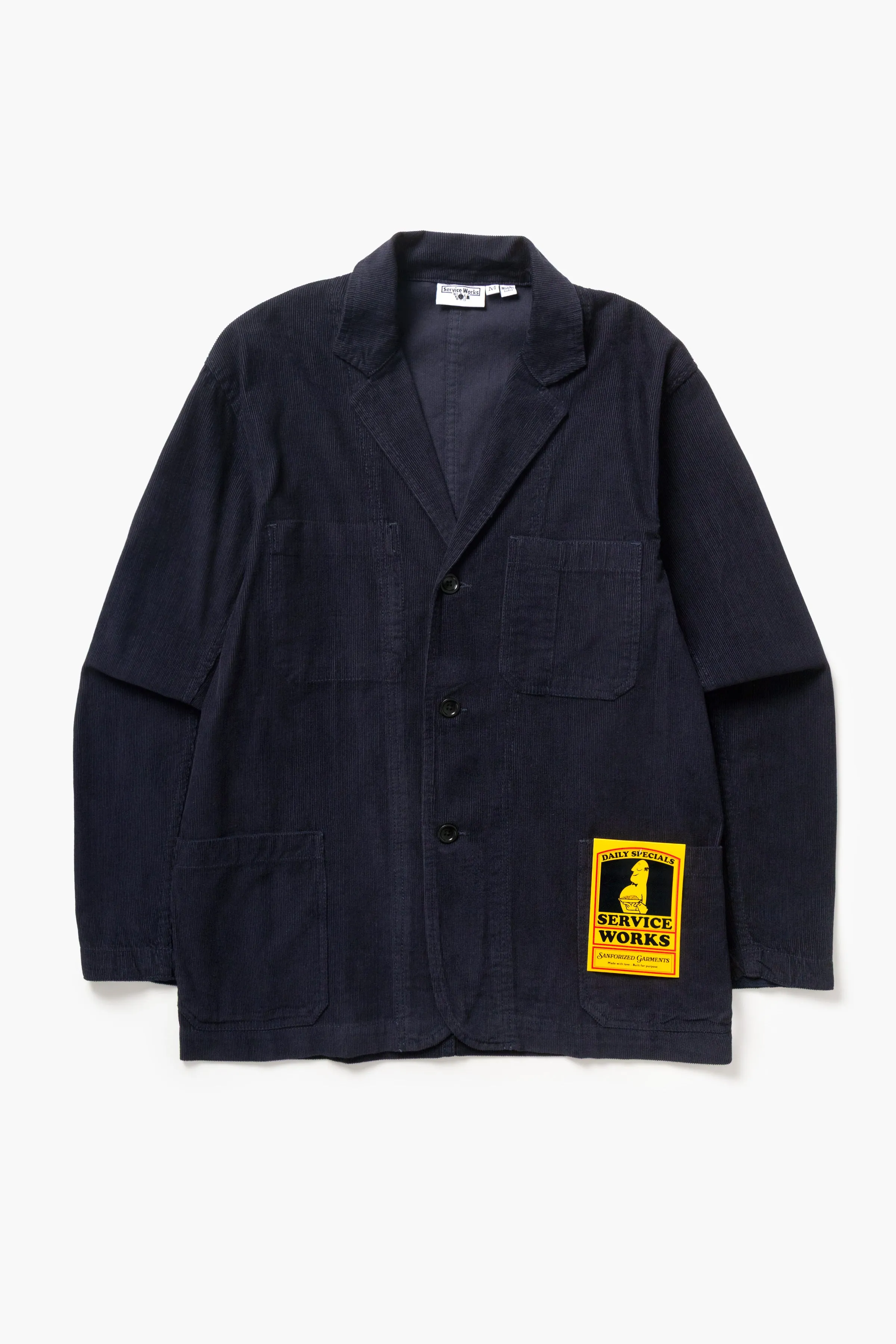 Fine Cord Server Suit Jacket - Dark Navy sold by Service Works
