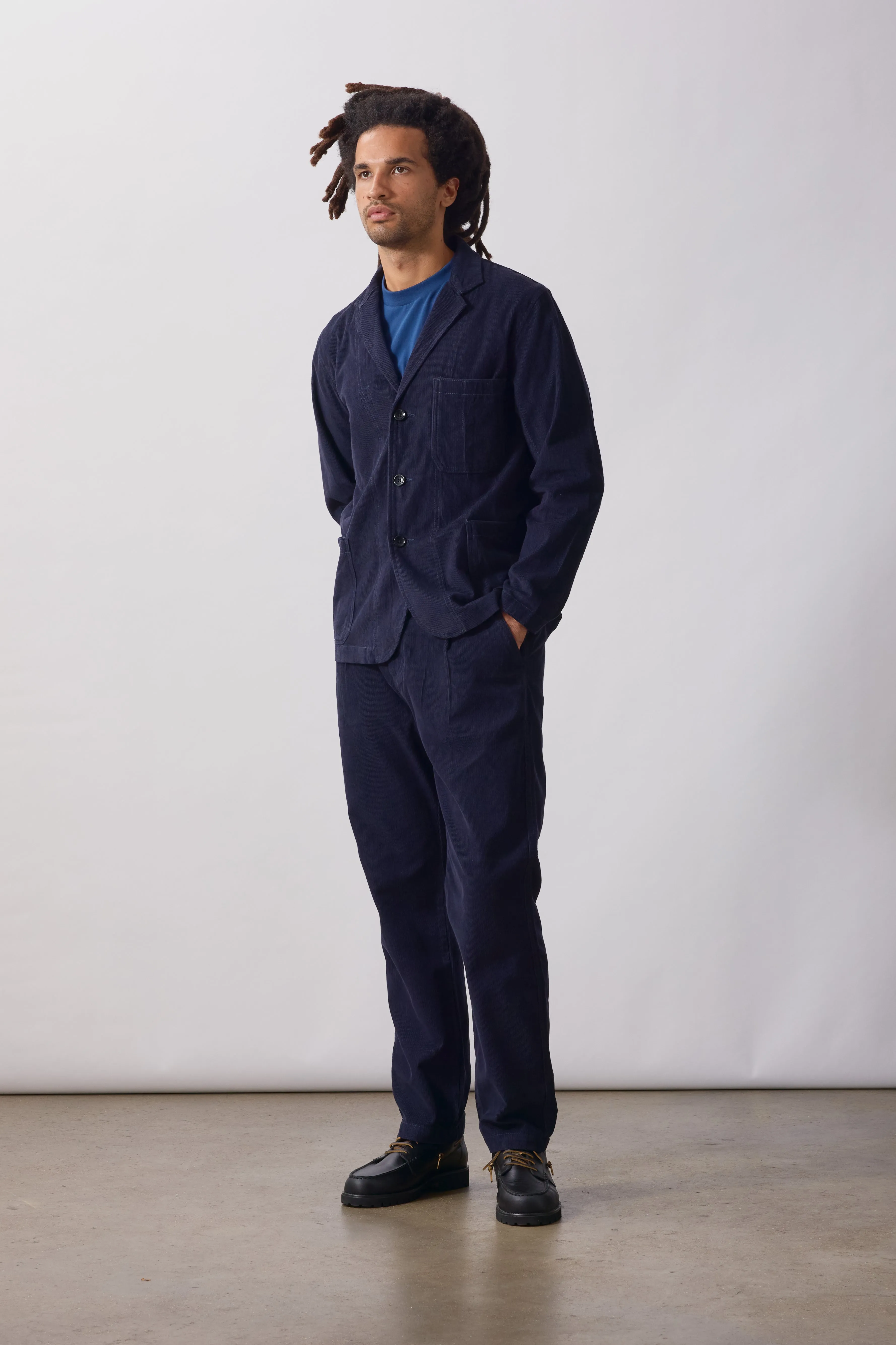 Fine Cord Server Suit Jacket - Dark Navy sold by Service Works product image thumbnail 4