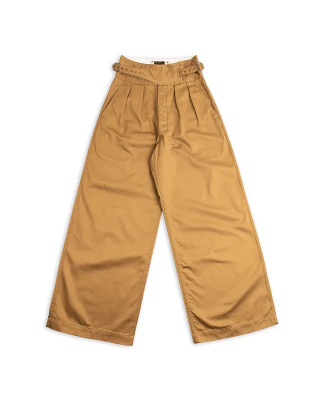 Khaki Chino Wide Gurkha Pants - Field Beige made by Black Sign