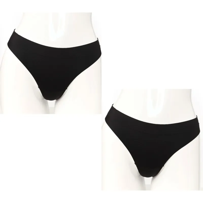 Ladies 2 Pack Laser Thong - Black sold by Edgars 