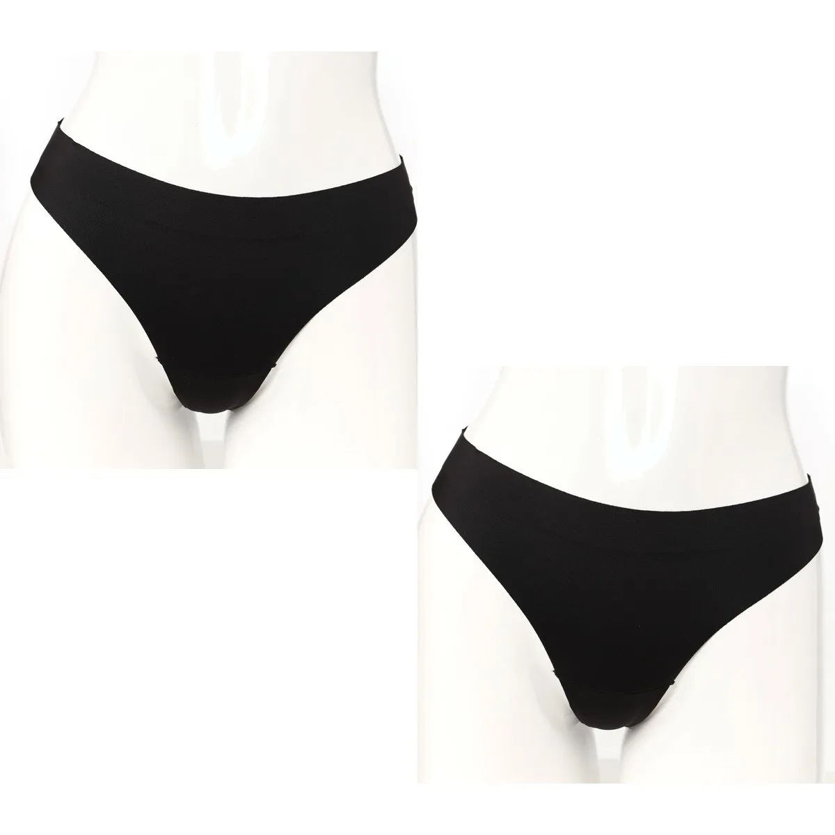 Ladies 2 Pack Laser Thong - Black sold by Edgars
