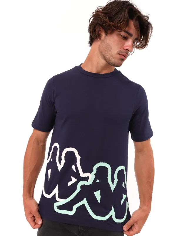 Men's Logo Cufs Tee - Blue Marine sold by Edgars