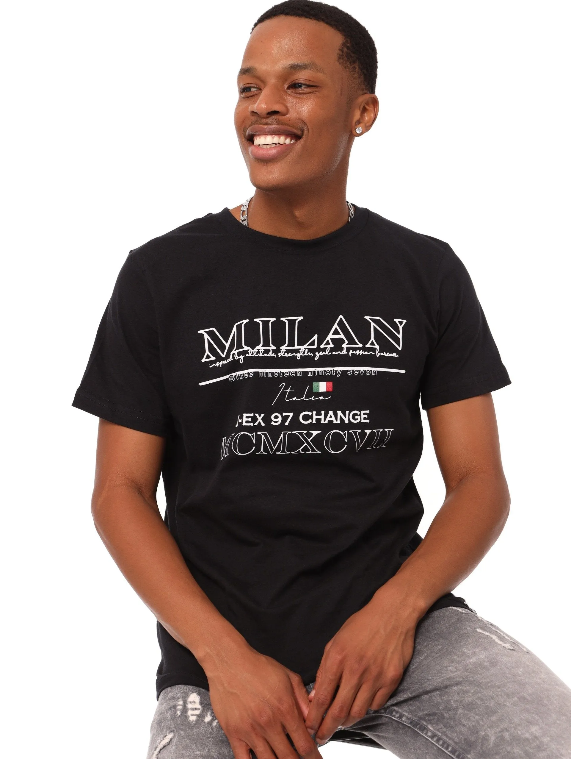 Men's Milan Icon Tee - Black sold by Edgars