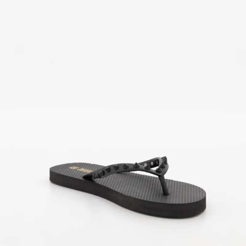 Ladies Eva Studded Flip Flop - Black sold by Edgars 
