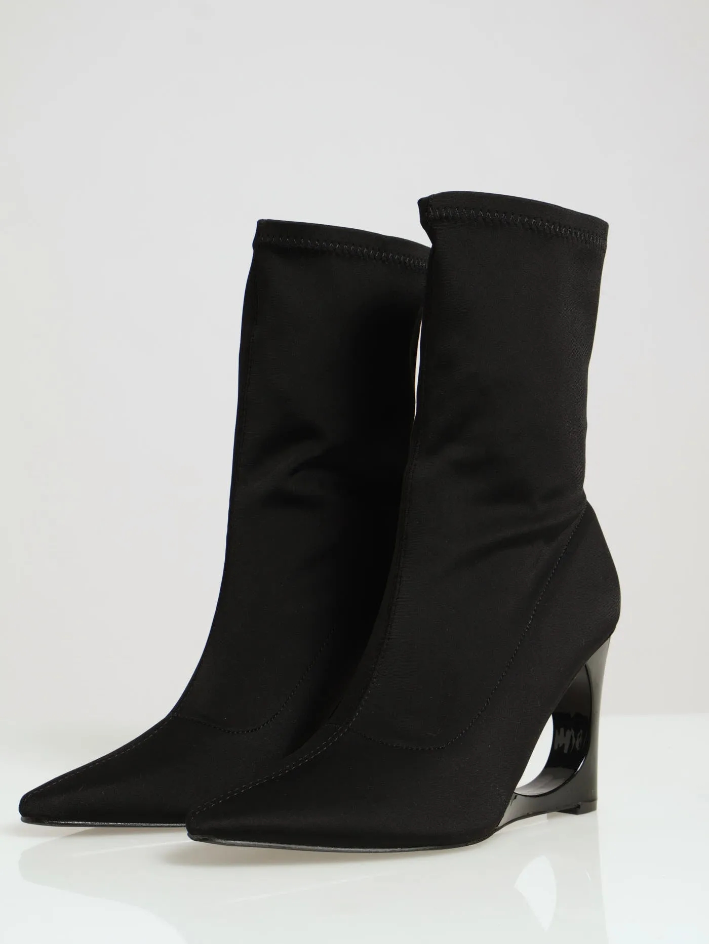 Detailed Wedge Sock Boot - Black sold by Edgars
