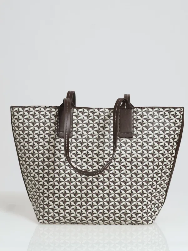 Geo Printed Shopper Bag - Brown sold by Edgars 
