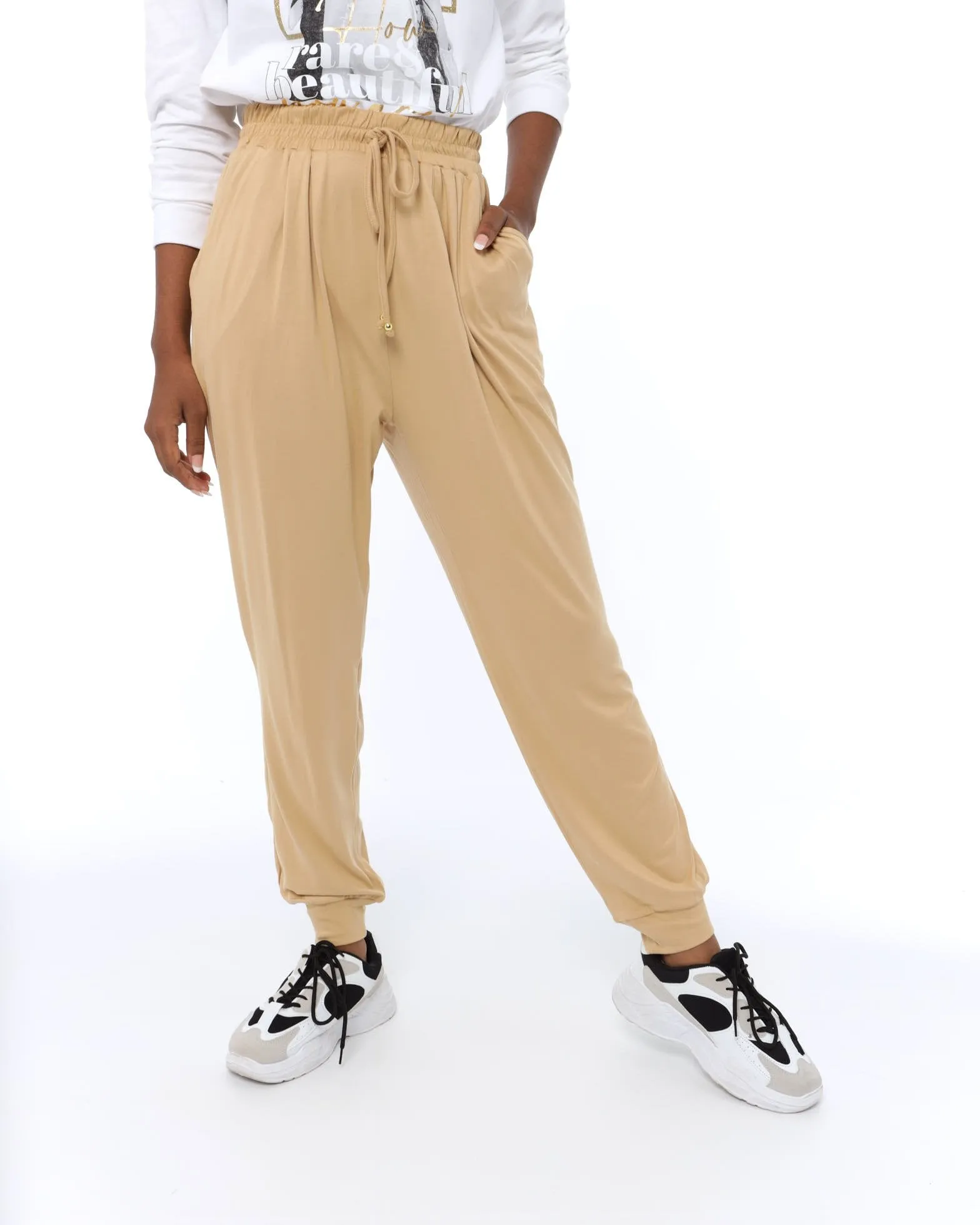 Ladies Soft Pleated Lounge Pant - Stone sold by Edgars