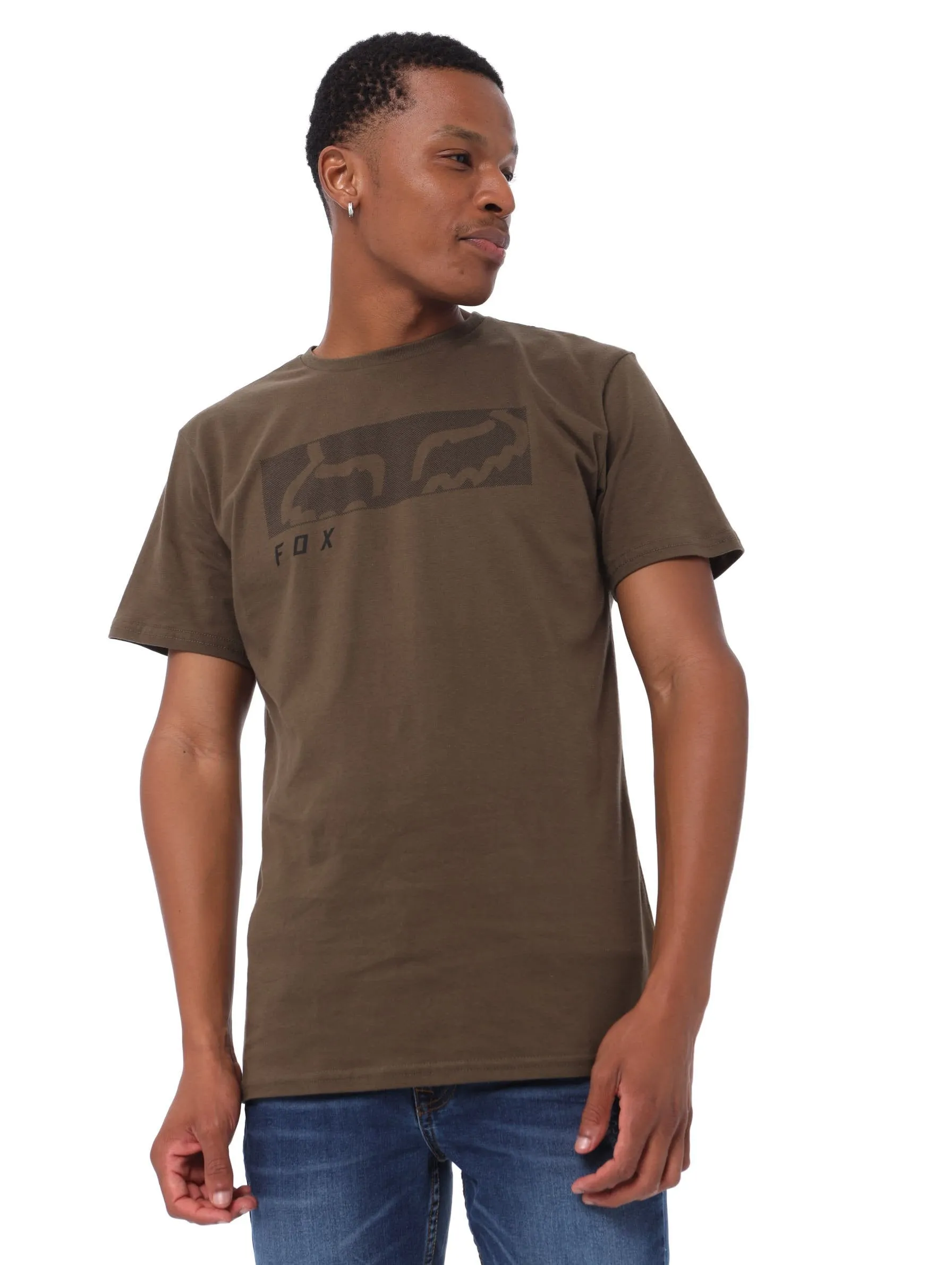 Men's Fox Cut Head Short Sleeve Tee- Fatigue sold by Edgars